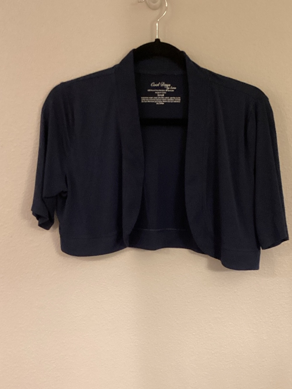 Soma Navy Short-Sleeve Open-Front Bolero